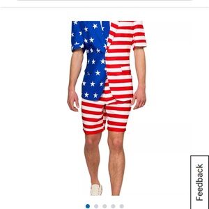 Suitmeister American Flag Two-Piece Short Suit - Red, White & Blue